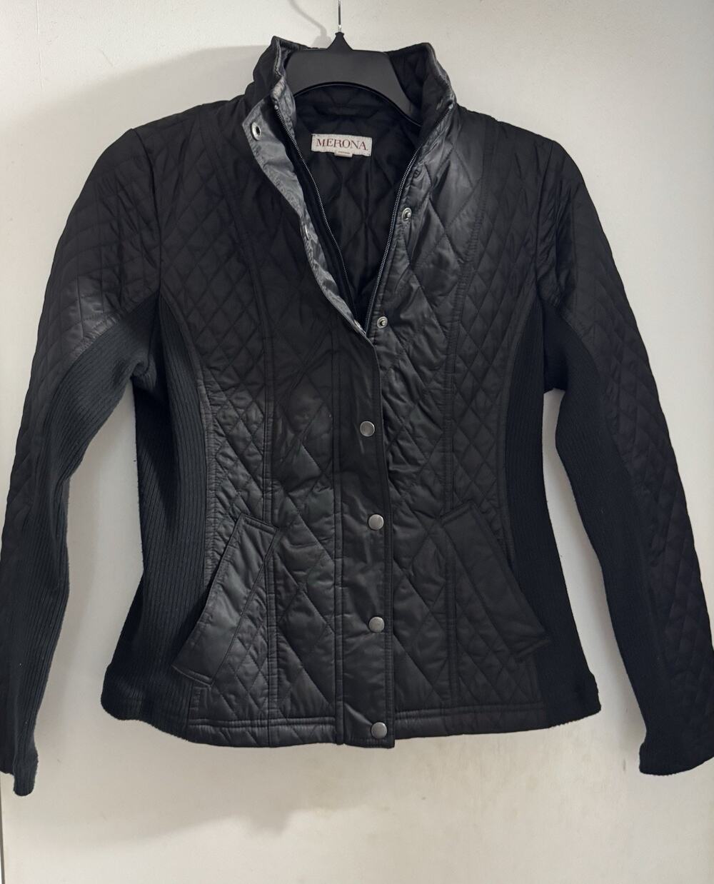Merona Quilted Snap/Zipper Jacket Women’s Mixed Media Material Size Medium
